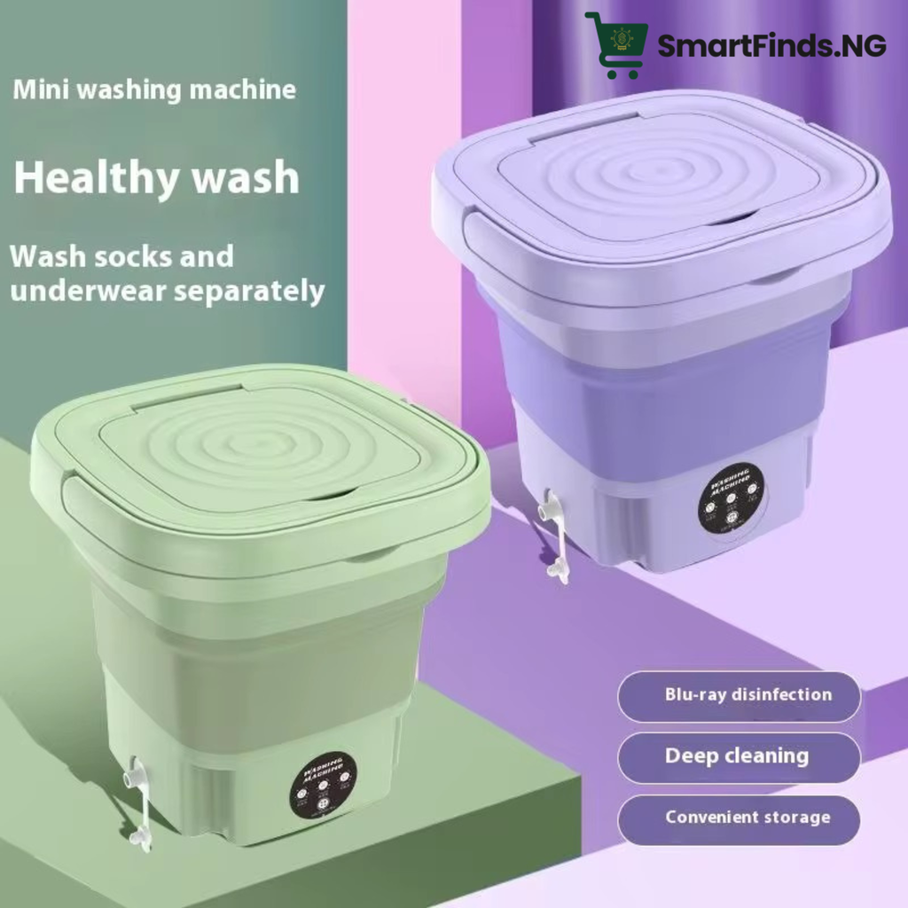 Foldable Portable Mini Washing Machine (9L, Ultra-Quiet, UV Sterilization)